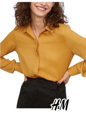 H&M | Mustard Yellow Blouse Top - Size 0